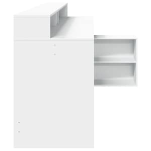 Psací stůl s LED světly bílý 200 x 104 x 91 cm kompozitní dřevo - obrázek 7