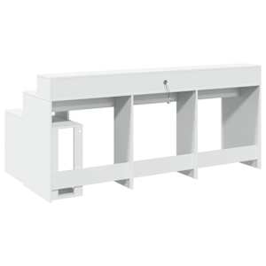 Psací stůl s LED světly bílý 200 x 104 x 91 cm kompozitní dřevo - obrázek 8