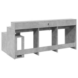 Psací stůl s LED betonově šedý 200x104x91 cm kompozitní dřevo - obrázek 8