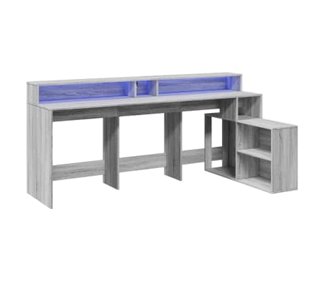 vidaXL Desk Grey sonoma Engineered wood Large Computer Desk