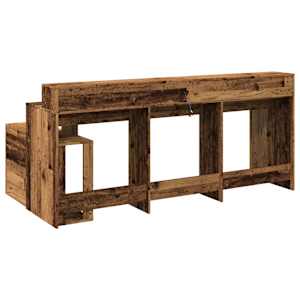 Psací stůl s LED světly old wood 200x104x91 cm kompozitní dřevo - obrázek 8