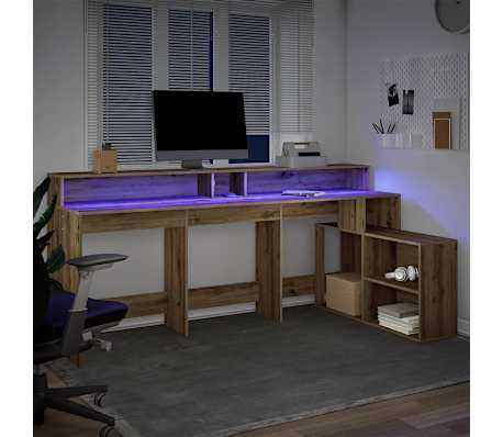 vidaXL Desk Artisian Oak Engineered Wood Large Desk Rectangular