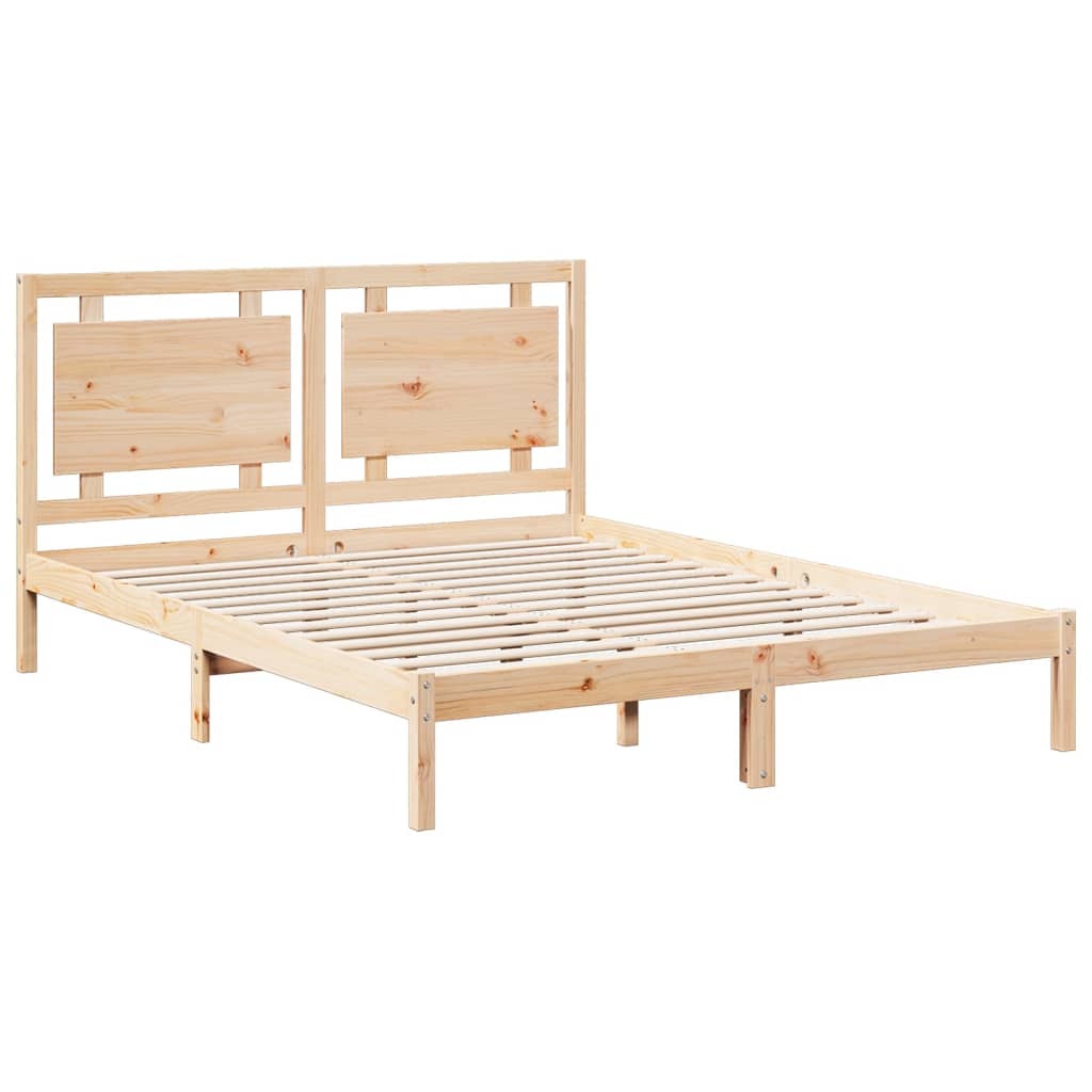 vidaXL Bedframe extra lang zonder matras massief hout 140x210 cm afbeelding