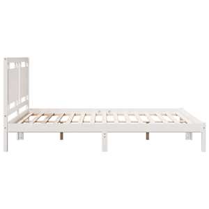 Prodloužený rám postele bez matrace bílý 160 x 210 cm masiv - obrázek 5