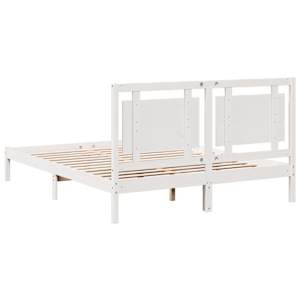 Prodloužený rám postele bez matrace bílý 160 x 210 cm masiv - obrázek 6