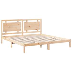 Prodloužený rám postele bez matrace 200 x 210 cm masivní dřevo - obrázek 3
