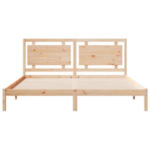 Prodloužený rám postele bez matrace 200 x 210 cm masivní dřevo - obrázek 4