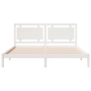 Prodloužený rám postele bez matrace bílý 200 x 210 cm masiv - obrázek 4