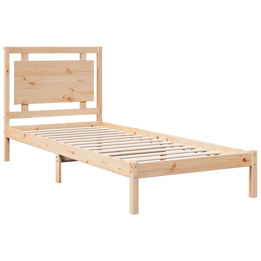vidaXL tömör fa extra hosszú ágykeret matrac nélkül 100 x 220 cm