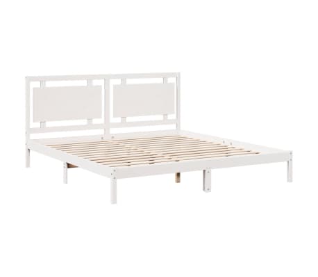 vidaXL Extra Long Bed Frame without Mattress White 180x220 cm Solid Wood