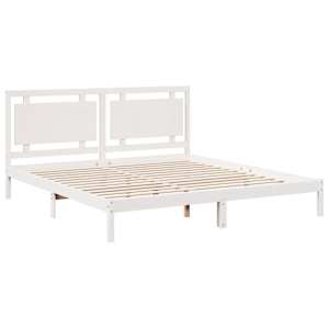 vidaXL Extra Long Bed Frame without Mattress White 180x220 cm Solid Wood