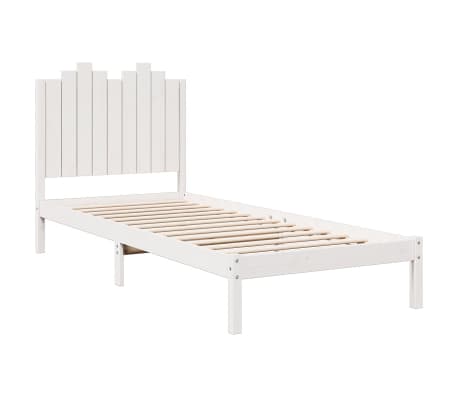 vidaXL Bedframe extra lang zonder matras massief hout wit 100x210 cm