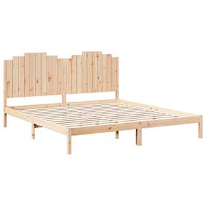 Prodloužený rám postele bez matrace 200 x 210 cm masivní dřevo - obrázek 3