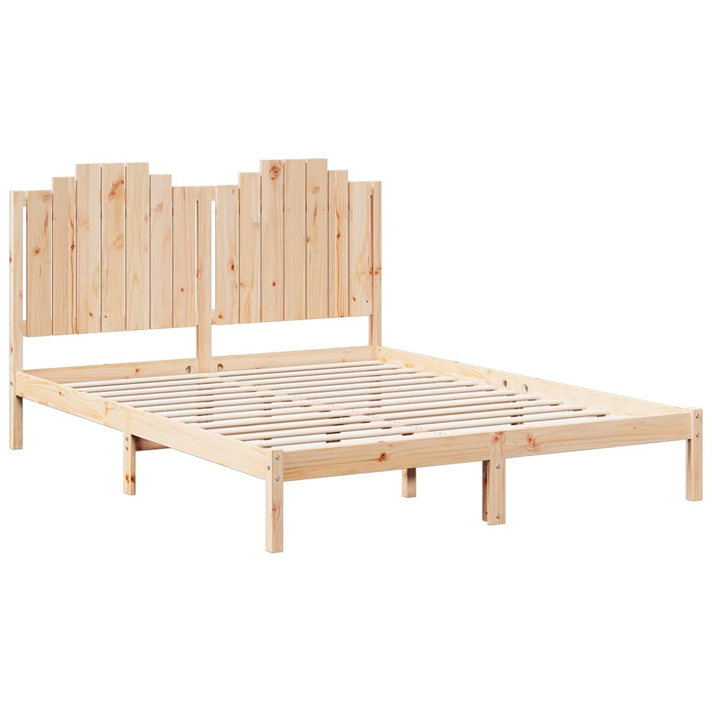vidaXL Bedframe extra lang zonder matras massief hout 140x220 cm afbeelding