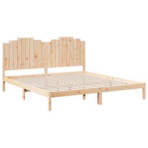 Prodloužený rám postele bez matrace 200 x 220 cm masivní dřevo - obrázek 3