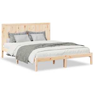 Prodloužený rám postele bez matrace 140 x 210 cm masivní dřevo - obrázek 2