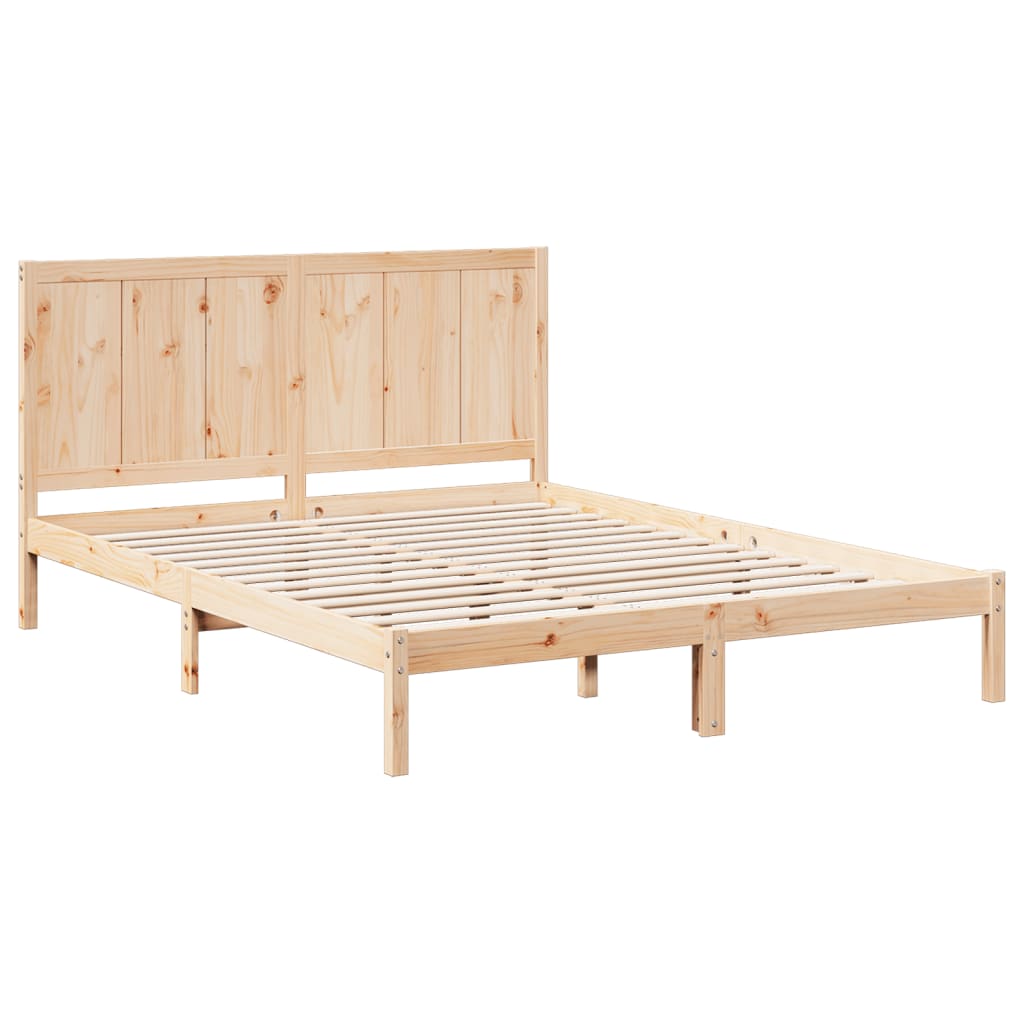 vidaXL tömör fa extra hosszú ágykeret matrac nélkül 160 x 210 cm