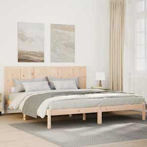 Prodloužený rám postele bez matrace 200 x 220 cm masivní dřevo - obrázek 1