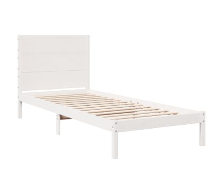 vidaXL Extra Long Bed Frame without Mattress White 100x210 cm Solid Wood