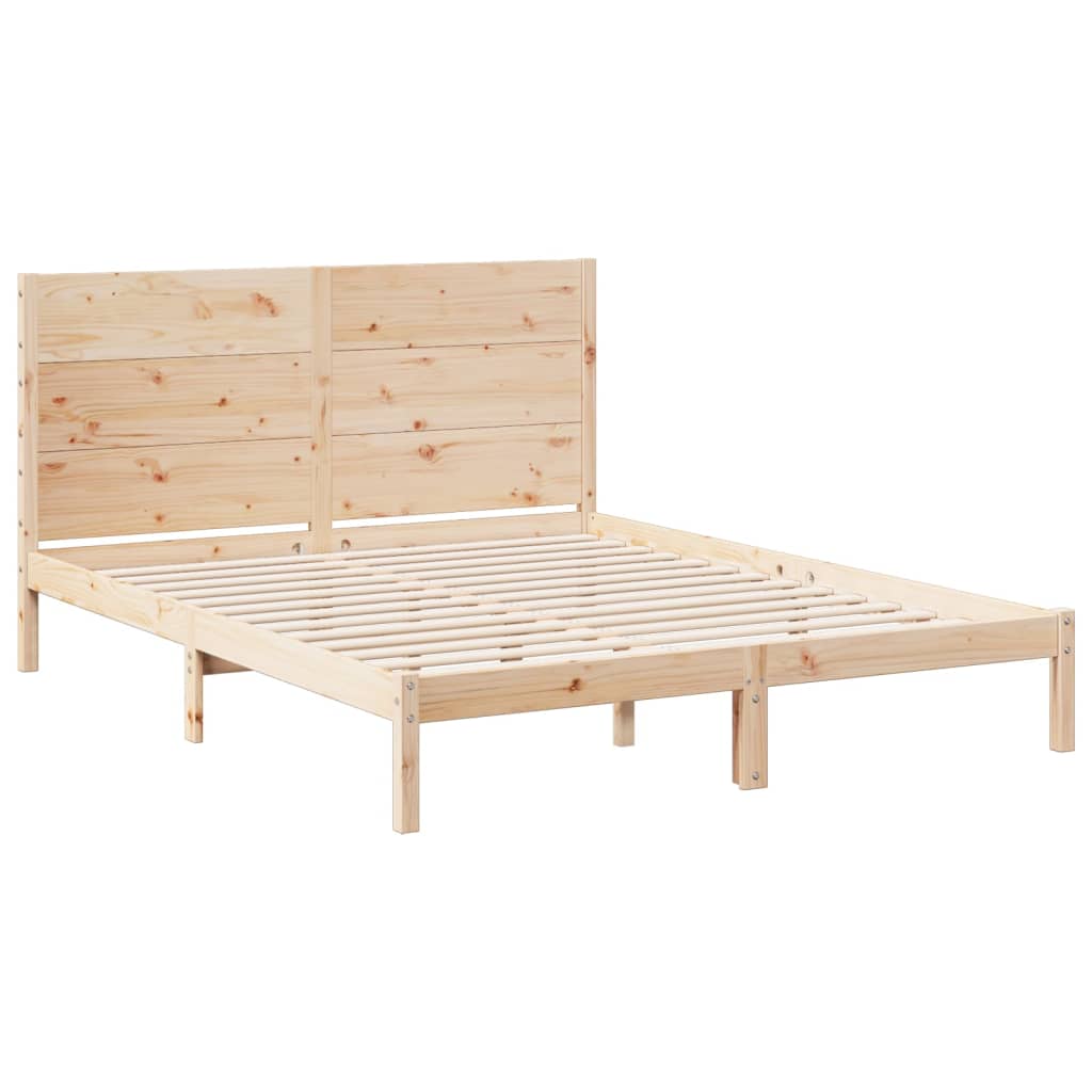 vidaXL Bedframe extra lang zonder matras massief hout 160x210 cm afbeelding
