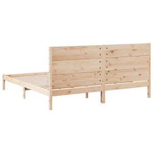 Prodloužený rám postele bez matrace 200 x 210 cm masivní dřevo - obrázek 6
