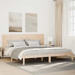 Prodloužený rám postele bez matrace 200 x 210 cm masivní dřevo - obrázek 1