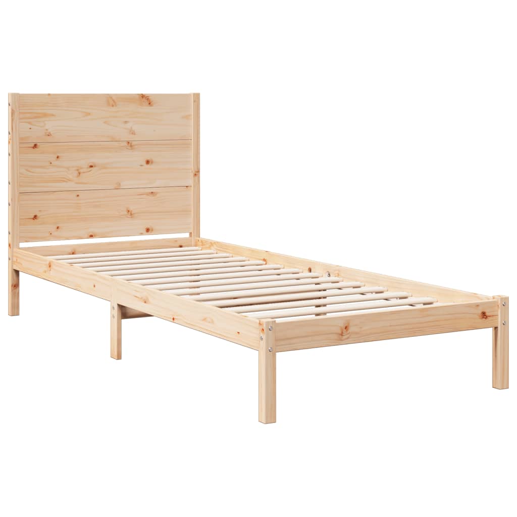 vidaXL Bedframe extra lang zonder matras massief hout 100x220 cm afbeelding