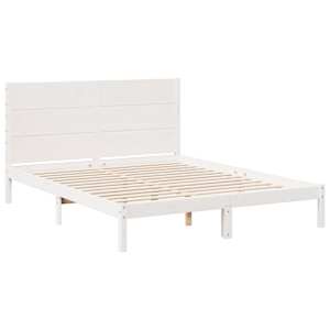 Prodloužený rám postele bez matrace bílý 140 x 220 cm masiv - obrázek 3