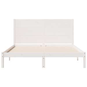 Prodloužený rám postele bez matrace bílý 140 x 220 cm masiv - obrázek 4