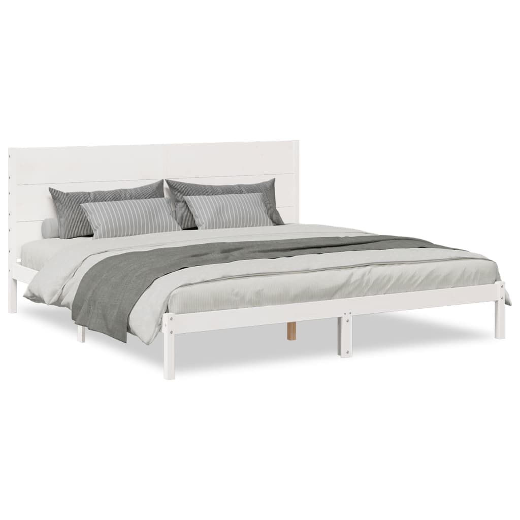 vidaXL Prodloužený rám postele bez matrace bílý 200 x 220 cm masiv