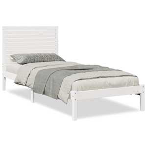 Prodloužený rám postele bez matrace bílý 90 x 210 cm masiv - obrázek 2