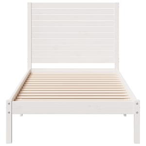 Prodloužený rám postele bez matrace bílý 90 x 210 cm masiv - obrázek 4