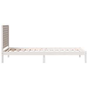 Prodloužený rám postele bez matrace bílý 90 x 210 cm masiv - obrázek 5