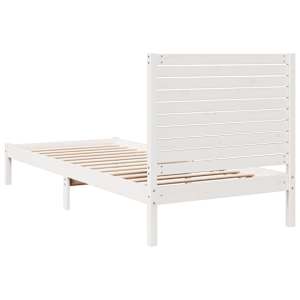 Prodloužený rám postele bez matrace bílý 90 x 210 cm masiv - obrázek 6