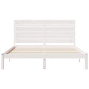 Prodloužený rám postele bez matrace bílý 140 x 210 cm masiv - obrázek 4