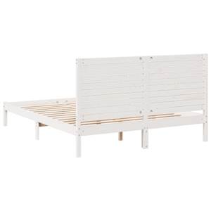 Prodloužený rám postele bez matrace bílý 140 x 210 cm masiv - obrázek 6