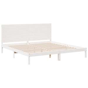 Prodloužený rám postele bez matrace bílý 180 x 210 cm masiv - obrázek 3