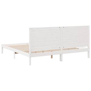 Prodloužený rám postele bez matrace bílý 180 x 210 cm masiv - obrázek 6