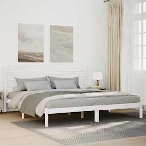 Daljši posteljni okvir brez vzmetnice bel 180x210 cm trden les