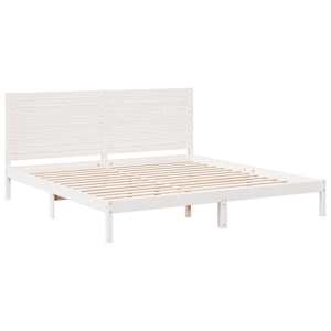 Prodloužený rám postele bez matrace bílý 200 x 210 cm masiv - obrázek 3