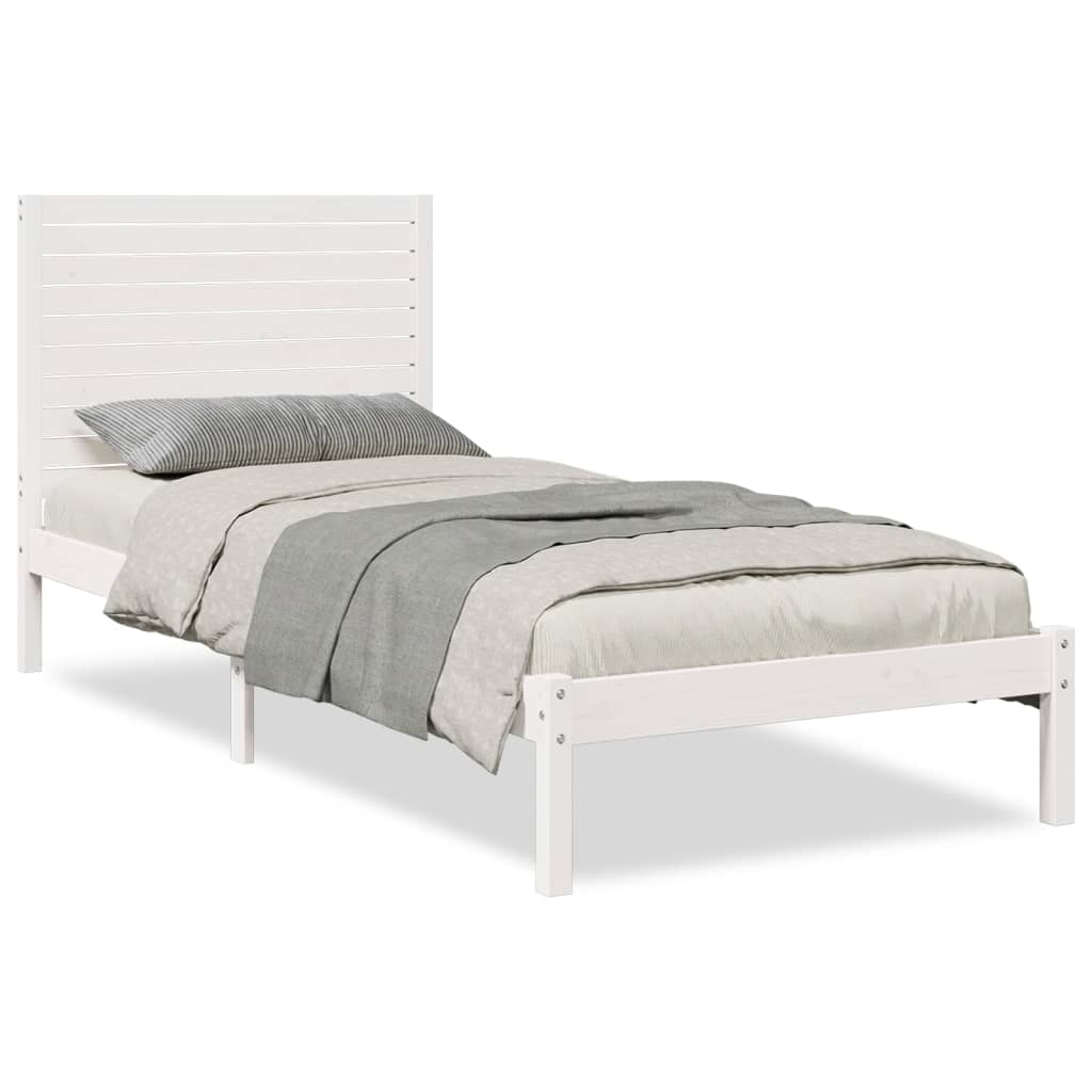 E-shop vidaXL Extra dlhá posteľ bez matraca biela 90x220 cm masívne drevo