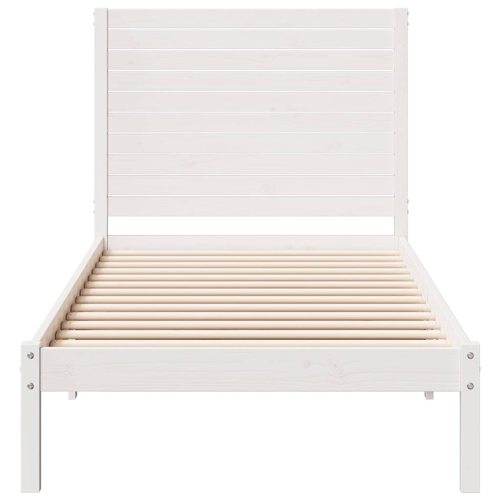 vidaXL Bedframe extra lang zonder matras massief hout wit 90x220 cm, foto 4