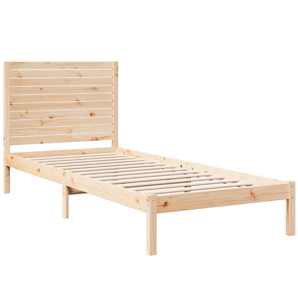 vidaXL Bedframe extra lang zonder matras massief hout 100x220 cm afbeelding