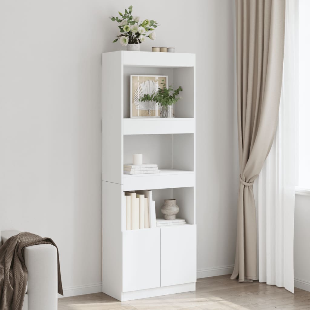 vidaXL Highboard Weiß 63x33x180 cm Holzwerkstoff