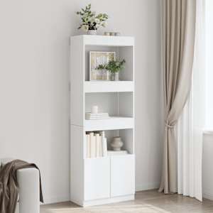 Skříň highboard bílá 63 x 33 x 180 cm kompozitní dřevo - obrázek 1