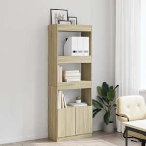 Skříň highboard dub sonoma 63 x 33 x 180 cm kompozitní dřevo - obrázek 3