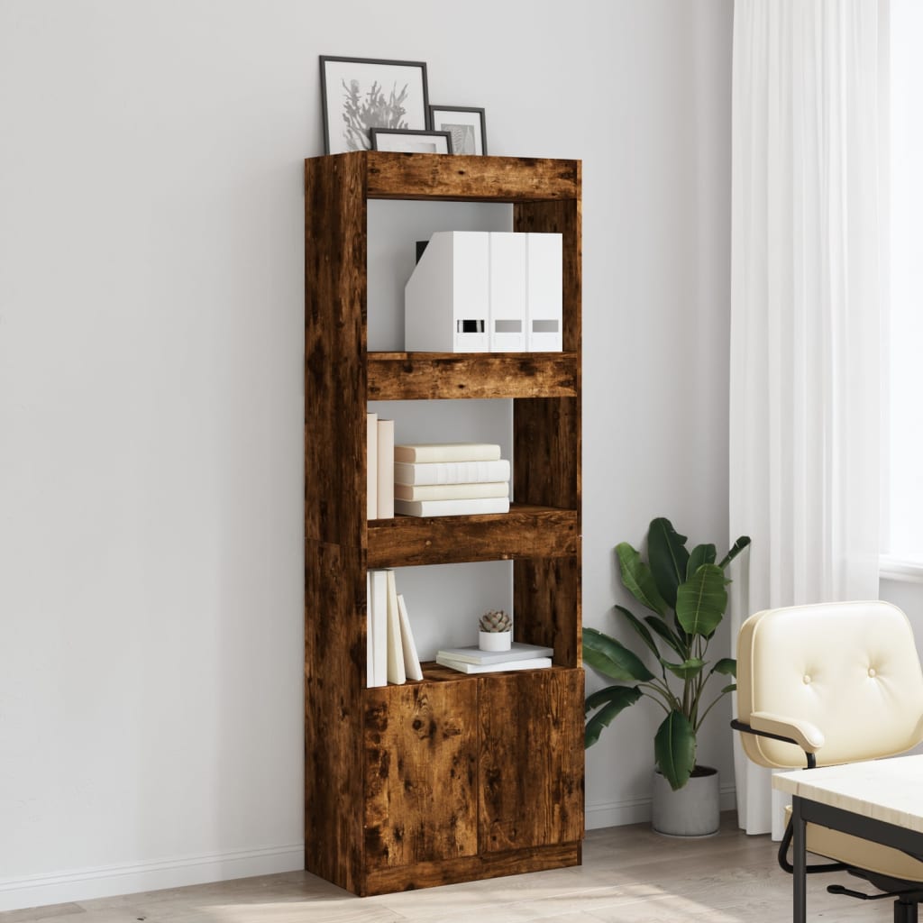 vidaXL Hoge kast 63x33x180 cm bewerkt hout gerookt eikenkleurig afbeelding