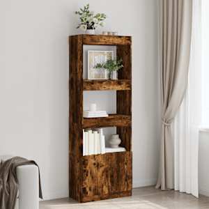 Skříň highboard kouřový dub 63 x 33 x 180 cm kompozitní dřevo - obrázek 1