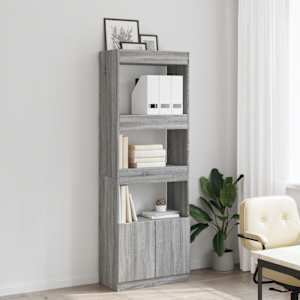 Skříň highboard šedá sonoma 63 x 33 x 180 cm kompozitní dřevo - obrázek 3