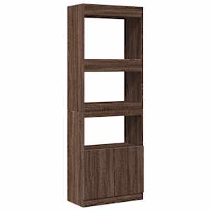 Skříň highboard hnědý dub 63 x 33 x 180 cm kompozitní dřevo - obrázek 2